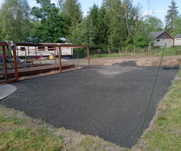 After leveling and gravel